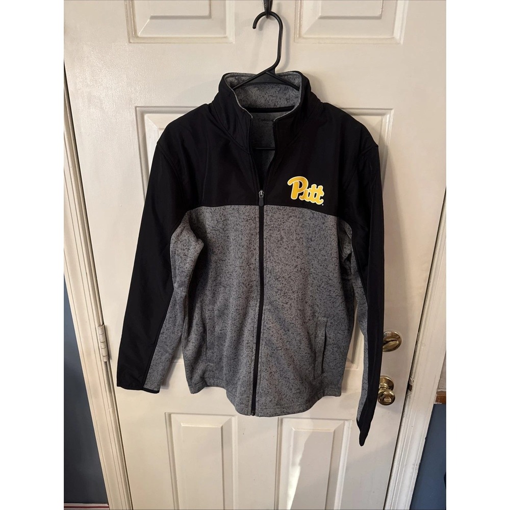 Captivating Pitt Panthers Mens Black Gray Fleece Full Zip Jacket Size 2XL NWT